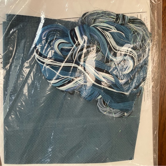 Dolphins counted cross stitch Candamar Designs 12” Round finished size. - Picture 2 of 2